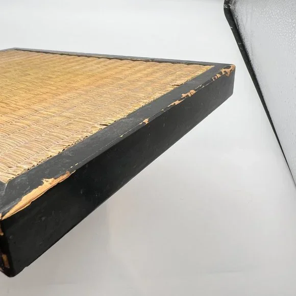 Hakata Urasaki Clay Doll Man Ancient Scroll Moon Painting With Tatami Mat Stand - Picture 14 of 15